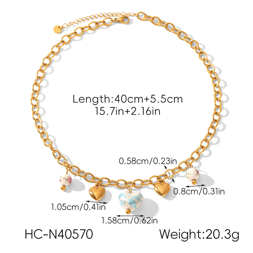 Sweet Heart Bow Knot Stainless Steel Waterproof Gold Color Women's Pendant Necklaces Picture2