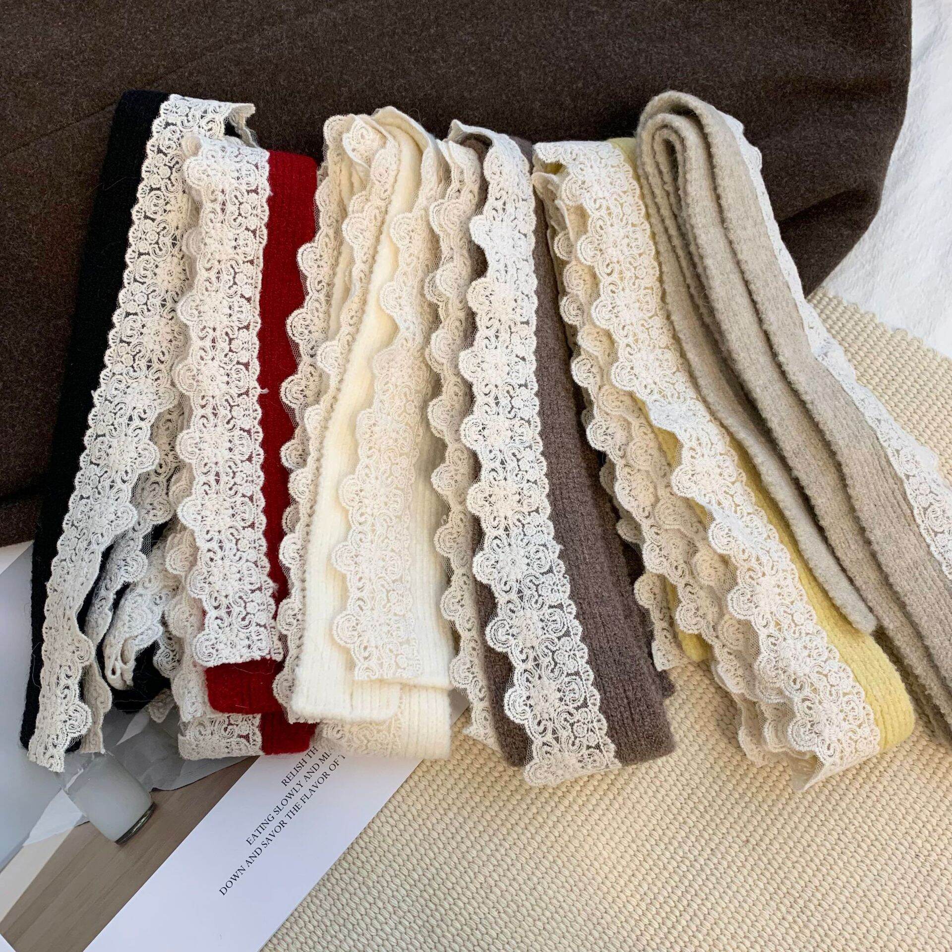 Romantic Series Sweet Solid Color Lace Women's Summer Scarves h5Picture3