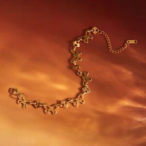 Luxurious Simple Chain Butterfly Stainless Steel Waterproof Gold Color Zircon Women's Chain Bracelets h5 Picture4