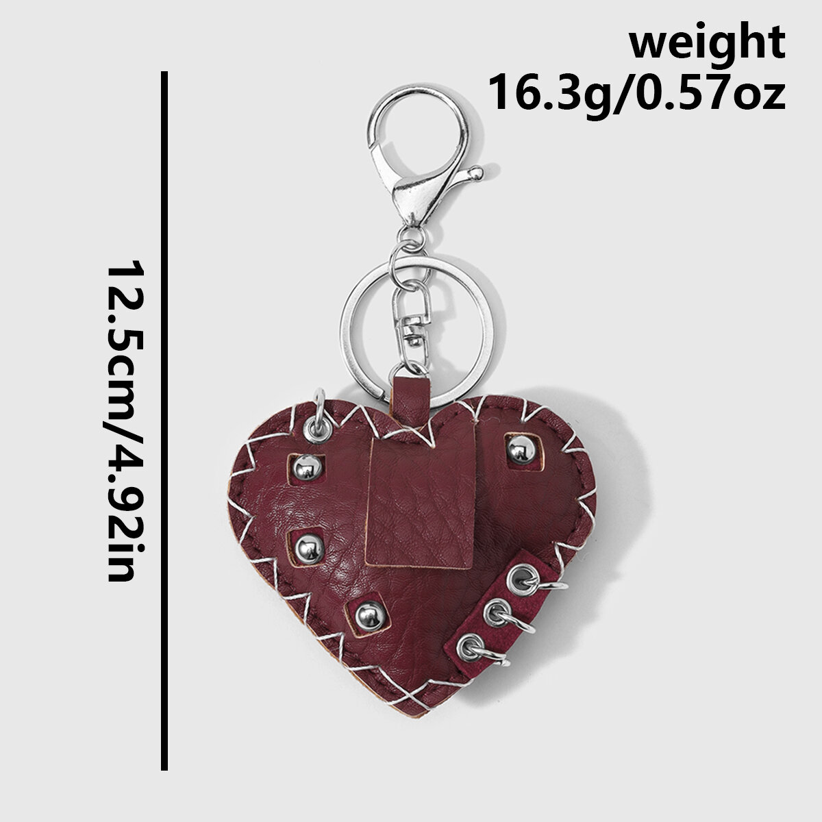 Punk Heart Solid Color Leather Bag Charms h5Picture2