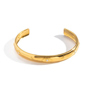 Luxuriöse, runde, wasserdichte Armreifen aus Edelstahl in Goldfarbe für Damen h5 Bild5
