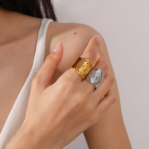 Simple Series Daily Sun Stainless Steel Waterproof Statement Rings h5 Picture4