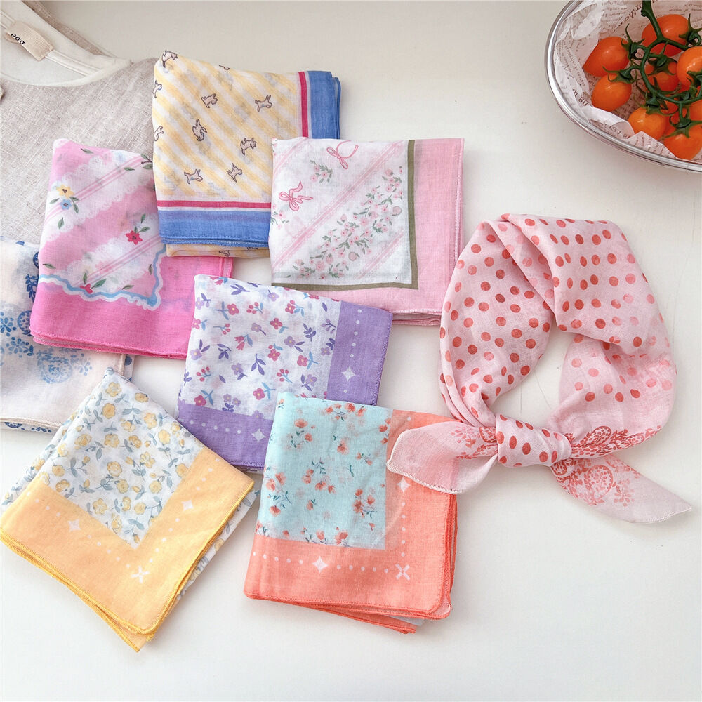 Sweet Flower Mixed Color Cotton Women's Summer Scarves