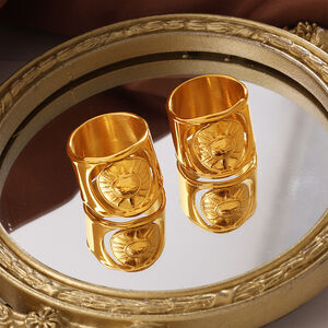Simple Series Daily Sun Stainless Steel Waterproof Statement Rings h5 Picture3