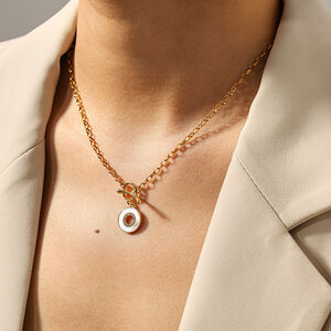 Circle Stainless Steel Waterproof Gold Color Zircon Women's Pendant Necklaces h5 Picture4