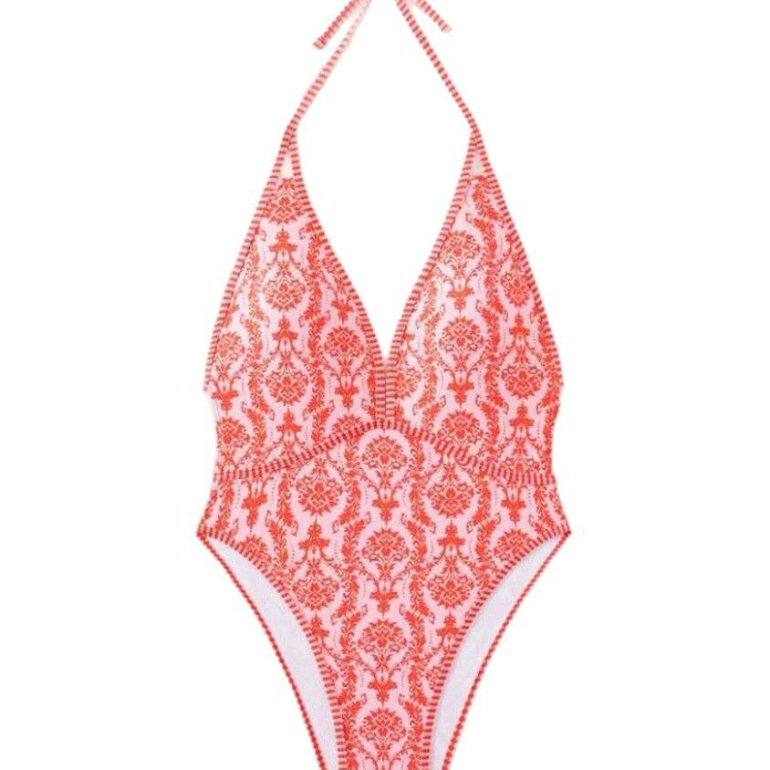 Romantico costume intero da donna con motivo floreale. 2