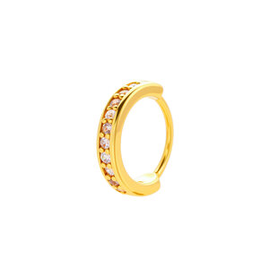 Simple Flower Cross Star Rectangle Butterfly Copper Gold Color Zircon Women's Nose Stud h5 Picture6
