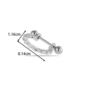 Boucles d'oreilles piercing femme en forme de cœur, couleur cuivre doré, avec zircon. h5 Image2