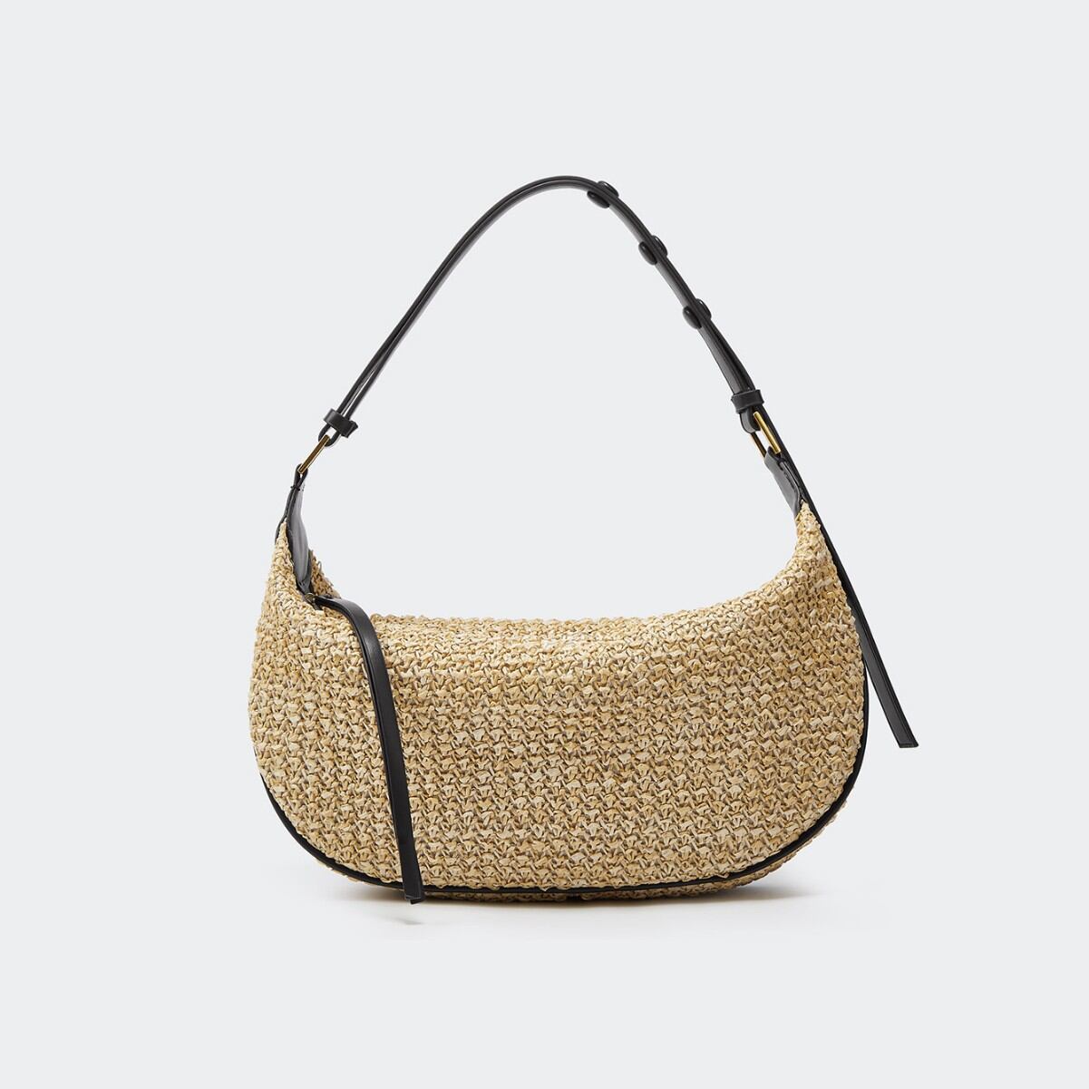 Causal Woven Solid Color Straw Women's Pillow Bag