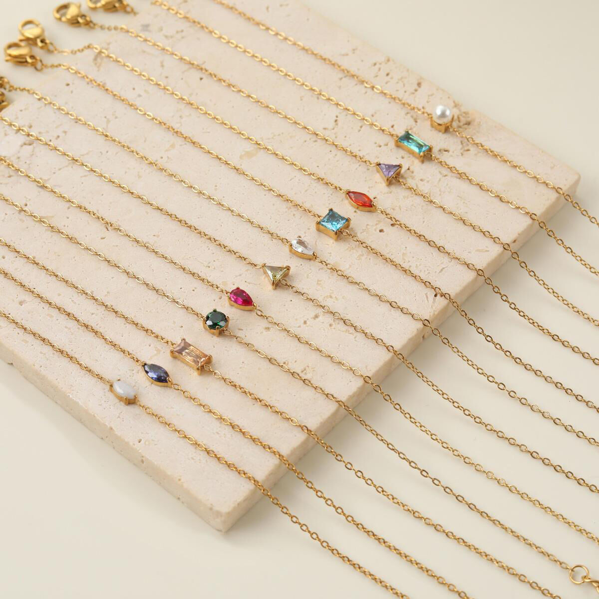 Simple  Daily Irregular Shape Circle Stainless Steel Waterproof   Gold Color  Women's Chain Bracelets Picture2
