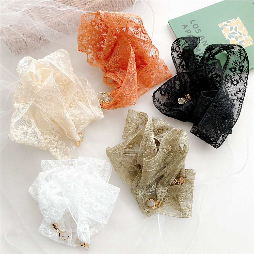 Elegantes Sommer-Bandana für Damen mit Blumenmuster und Spitze h5Bild4