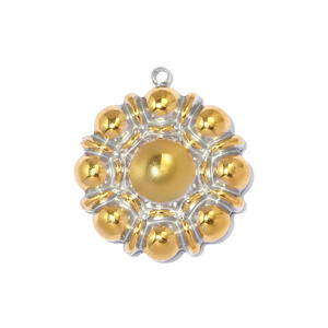 Classic Series Diy Heart Circle Stainless Steel Waterproof Gold Color Women's Pendants h5 Picture2