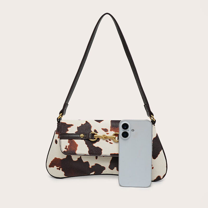 Streetwear Style Baguette Bag Cow Pattern Printed Pu Women's Shoulder bag h5Picture4