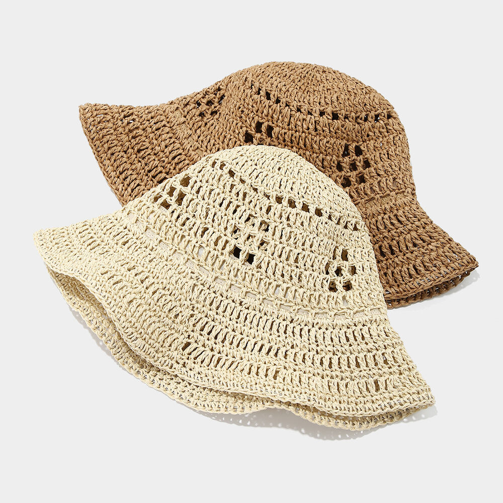 Vacation Solid Color Mixed Color Women's Straw Hats h5Picture3
