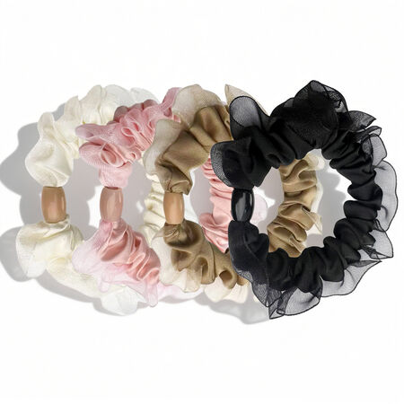 Romantische serie, eenvoudige, effen stoffen scrunchies voor dames 2
