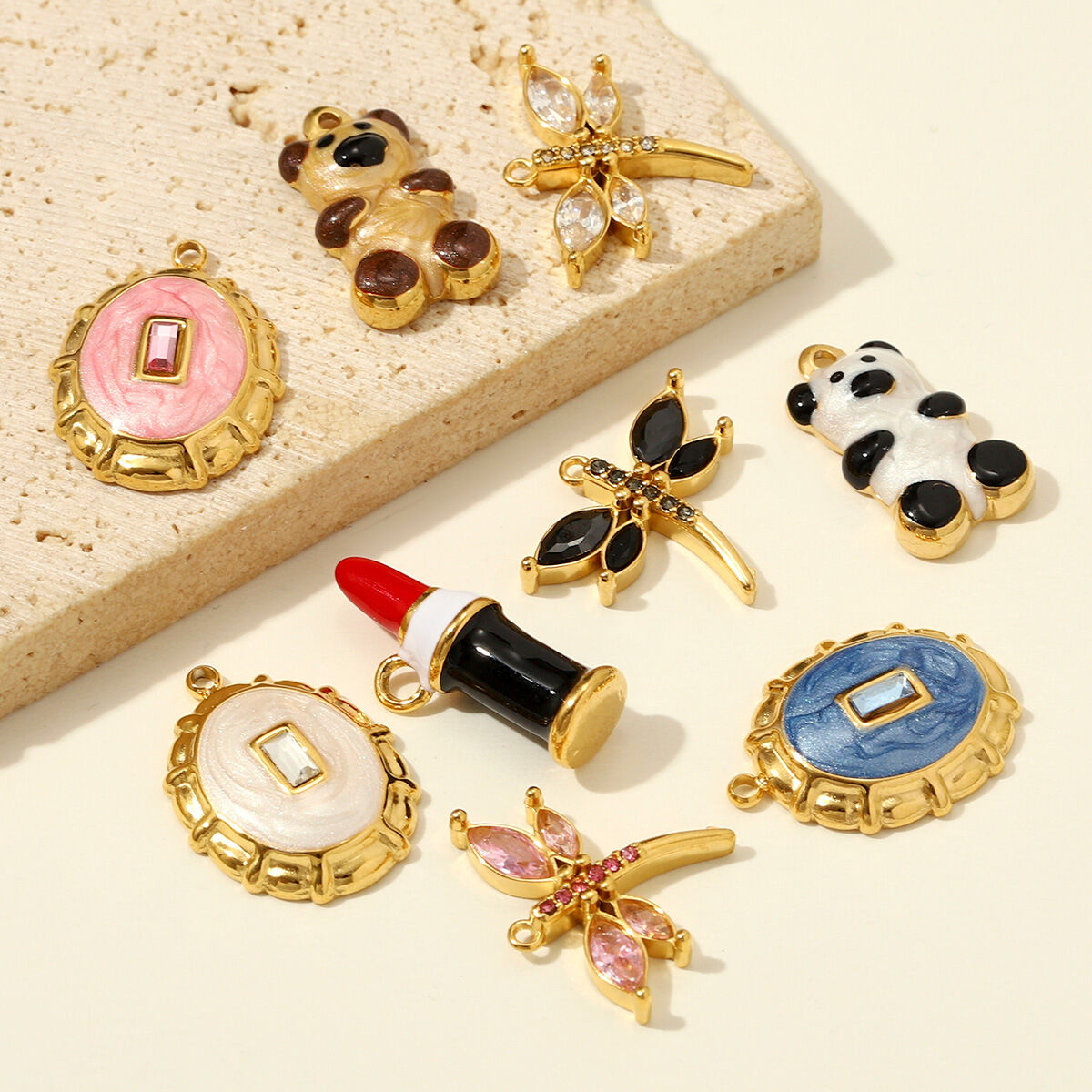 Simple Series Diy Animal Geometric Shape Stainless Steel Waterproof Gold Color Women's Pendants 2