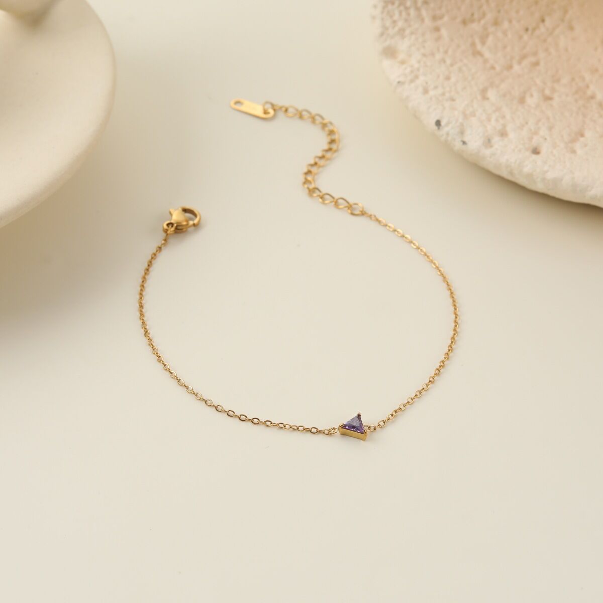 Simple  Daily Irregular Shape Circle Stainless Steel Waterproof   Gold Color  Women's Chain Bracelets h5 Picture4