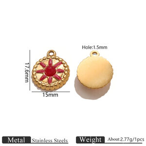Classic Series Diy Sun Circle Stainless Steel Waterproof Gold Color Women's Pendants h5