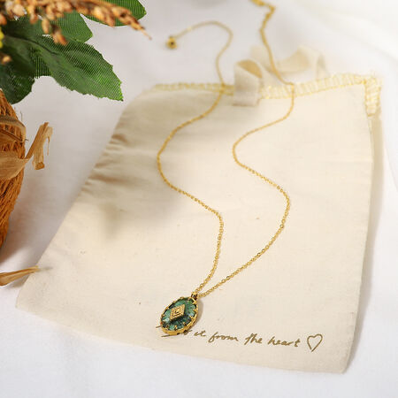 Simple Stainless Steel Waterproof Gold Color Natural Stone Women's Pendant Necklaces 2