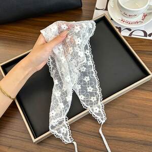 Romantic Series Diy Solid Color Lace Women's Summer Scarves h5 Picture4