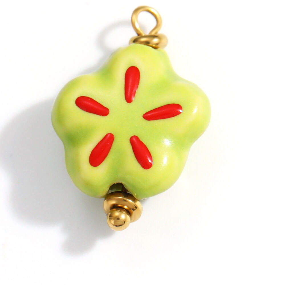 Simple Series Diy Cat Themed Heart Shaped Cartoon Ceramics Women's Pendants h5Picture3