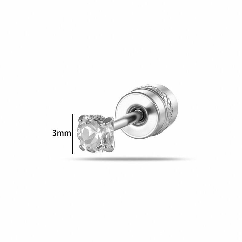 Luxury Simple Geometric Shape Stainless Steel Waterproof   Gold Color  Zircon Women's Piercing Earrings Picture2