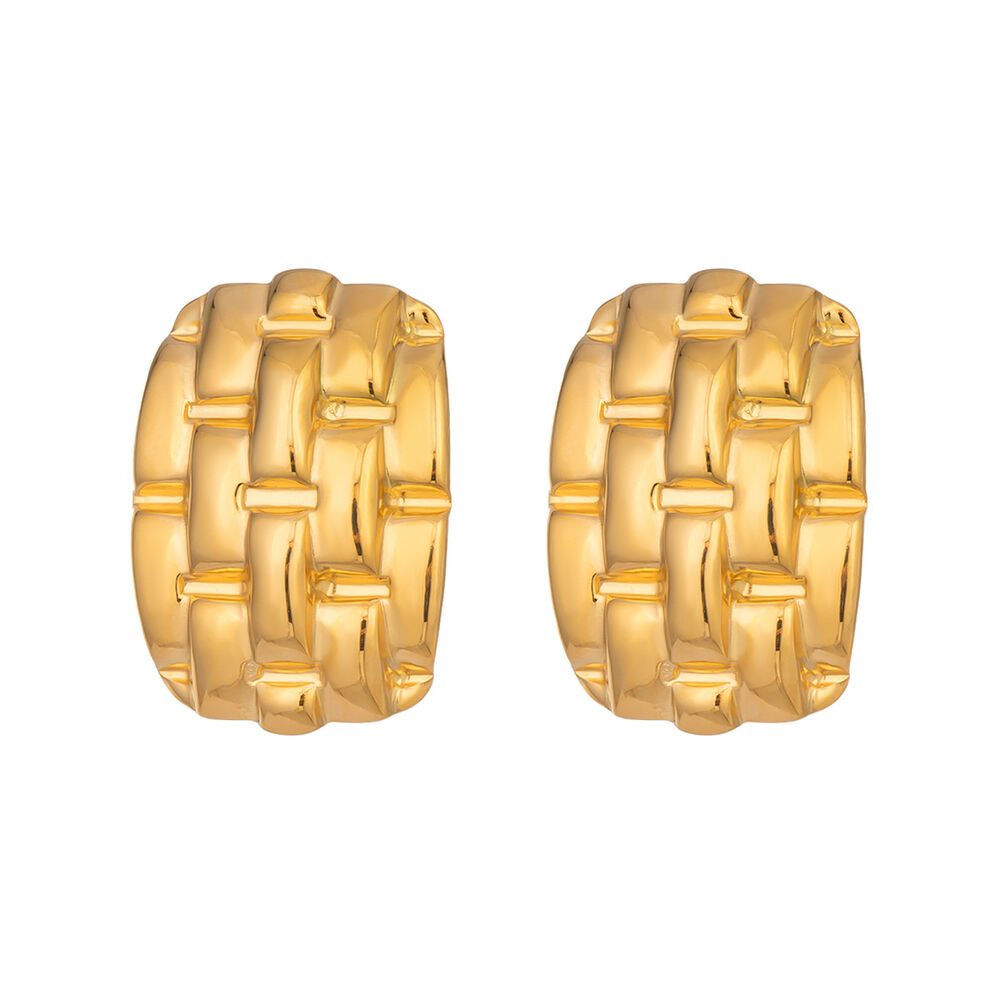 Simple Series Daily Square Stainless Steel Waterproof Gold Color Women's Stud Earrings h5Picture5