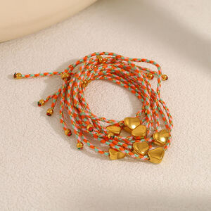 Heart Braided Rope Gold Color Women's Braided Bracelets h5 Picture2