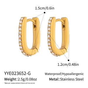 Orecchini A Cerchio Da Donna Di Lusso, Impermeabili, In Acciaio Inossidabile Color Oro, Perfetti Per L'Uso Quotidiano. h5 Immagine2