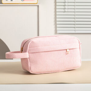 Simple Solid Color Corduroy Women's Makeup Bags h5
