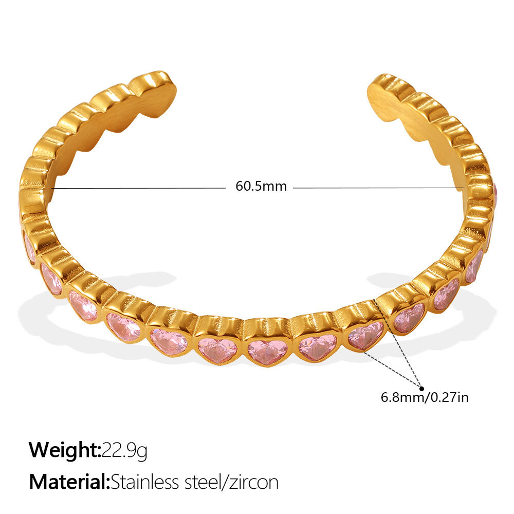 SZ227PKG Pink Zirconium Bracelet Picture2