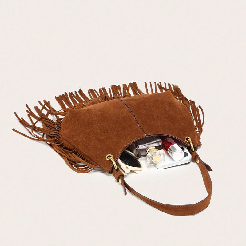 Streetwear Style Tassel Suede Women's Tote Bag h5 Picture4