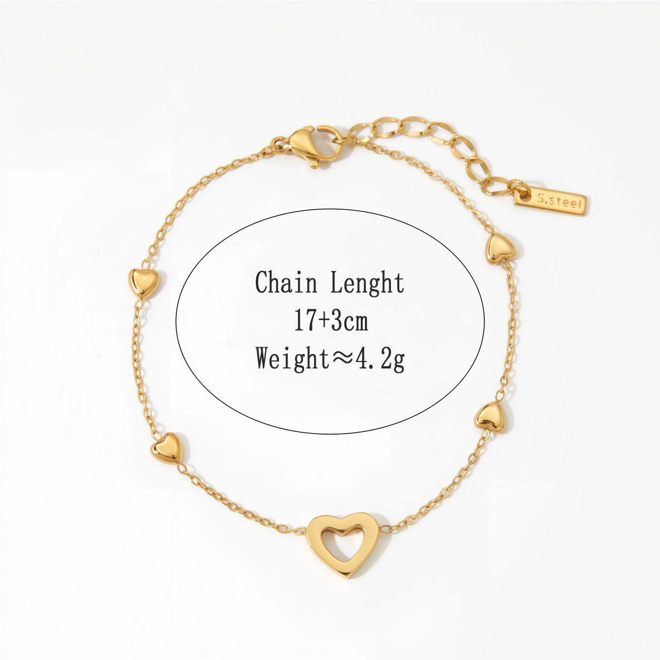 Charming Heart Stainless Steel Waterproof Gold Color Women's Necklaces Sets Picture6