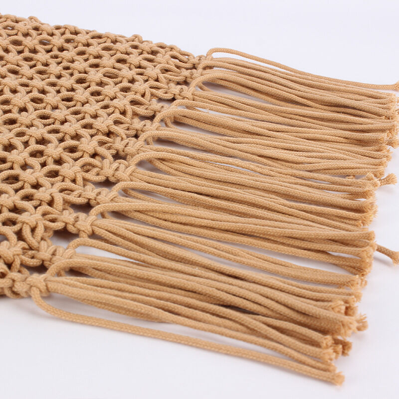 Vacation Style Woven Solid Color Hollowed-Out Braided Rope Women's Hobo Bag h5Picture5