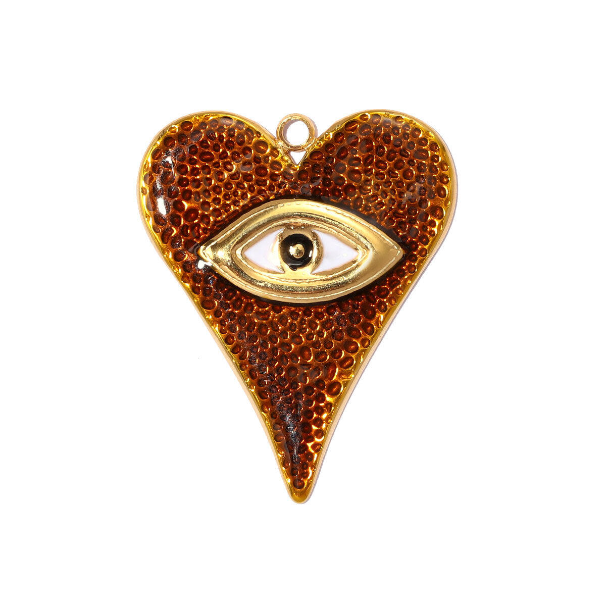 Colgantes de lujo para mujer, de acero inoxidable, color dorado, con forma de ojo del diablo, fruta, hoja y pez, hechos a mano. 2