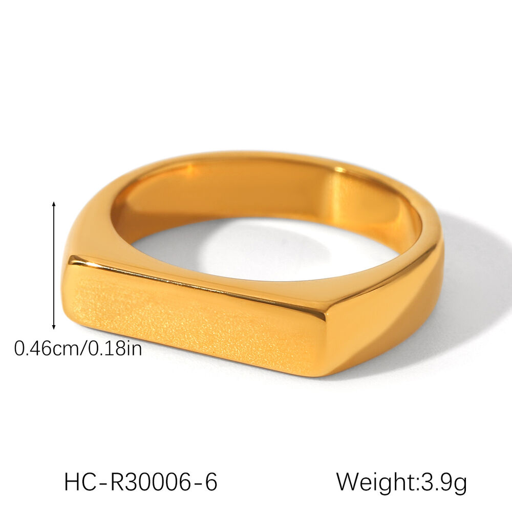 Daily Stainless Steel Waterproof Gold Color Zircon Statement Rings Picture2