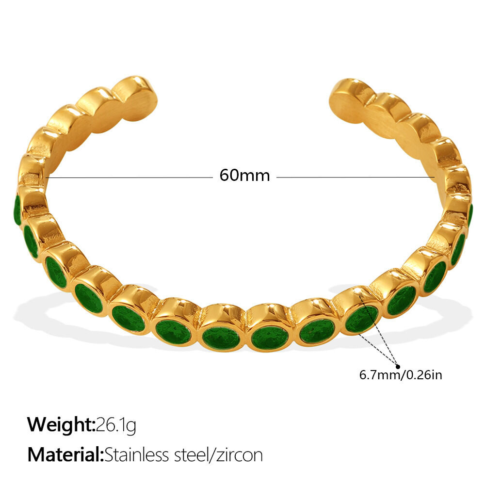 SZ228GNG Green Zirconium Bracelet Picture4