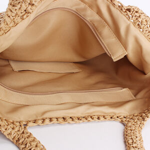 Vacation Style Woven Solid Color Tassel Paper Women's Tote Bag h5 Picture4