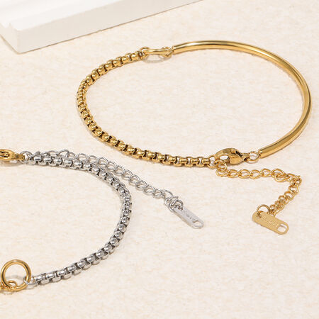 Einfaches Kettenarmband aus Edelstahl, wasserdicht, in verschiedenen Farben, für Damen 2