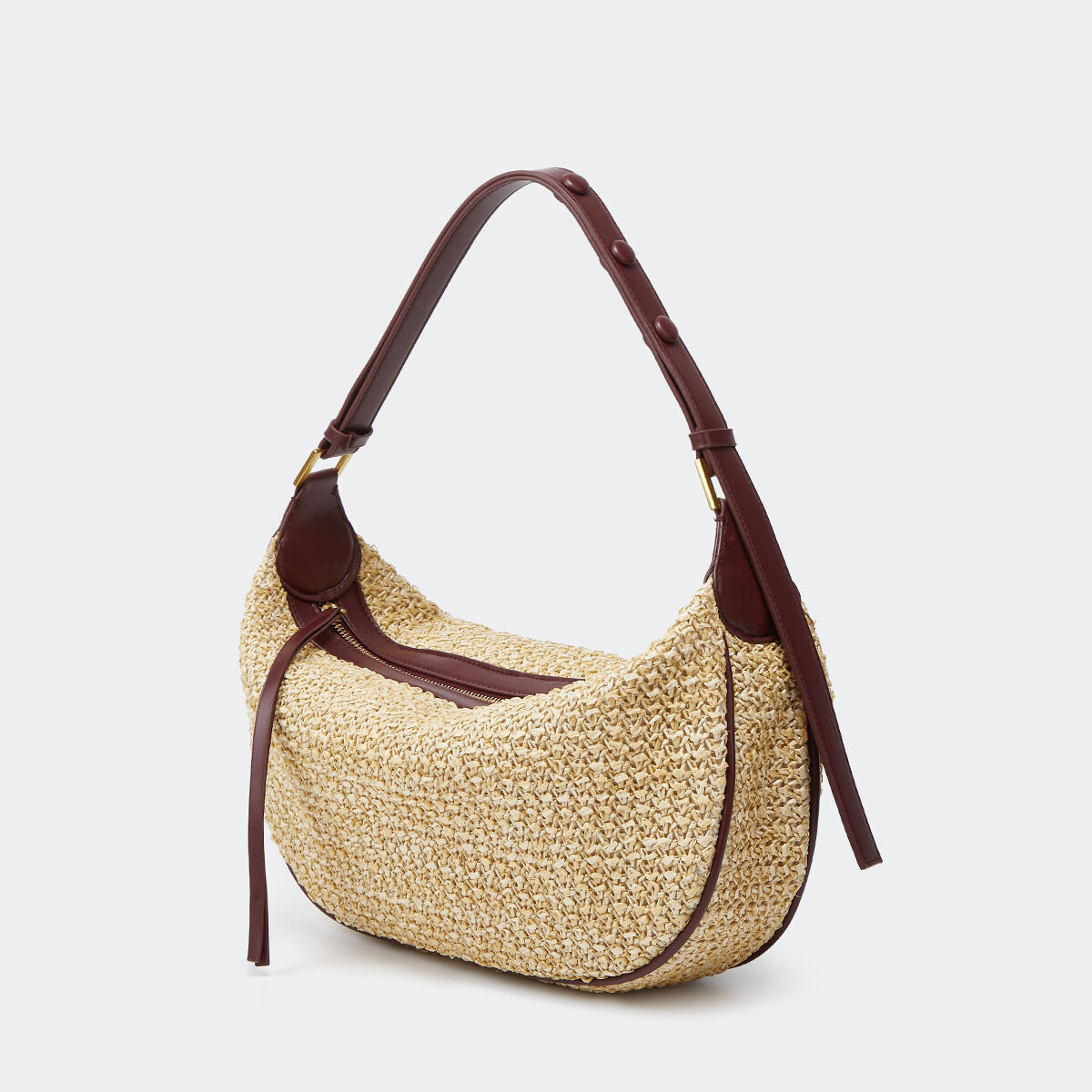 Causal Woven Solid Color Straw Women's Pillow Bag h5 