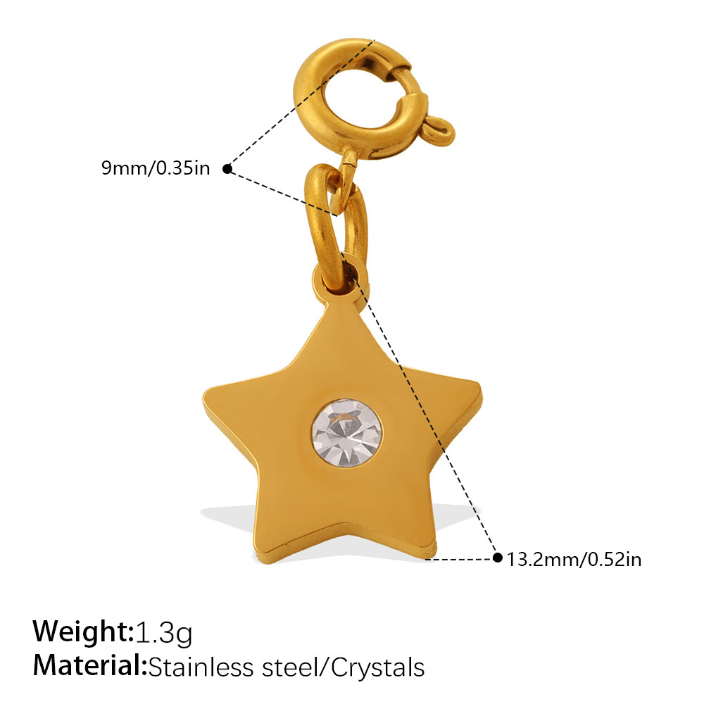 Sun Star Shape Stainless Steel Waterproof Gold Color Diy Pendants h5Picture2