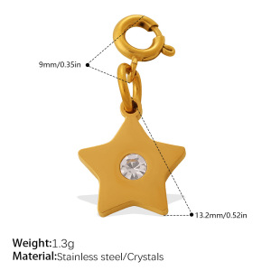 Sun Star Shape Stainless Steel Waterproof Gold Color Diy Pendants h5 Picture2