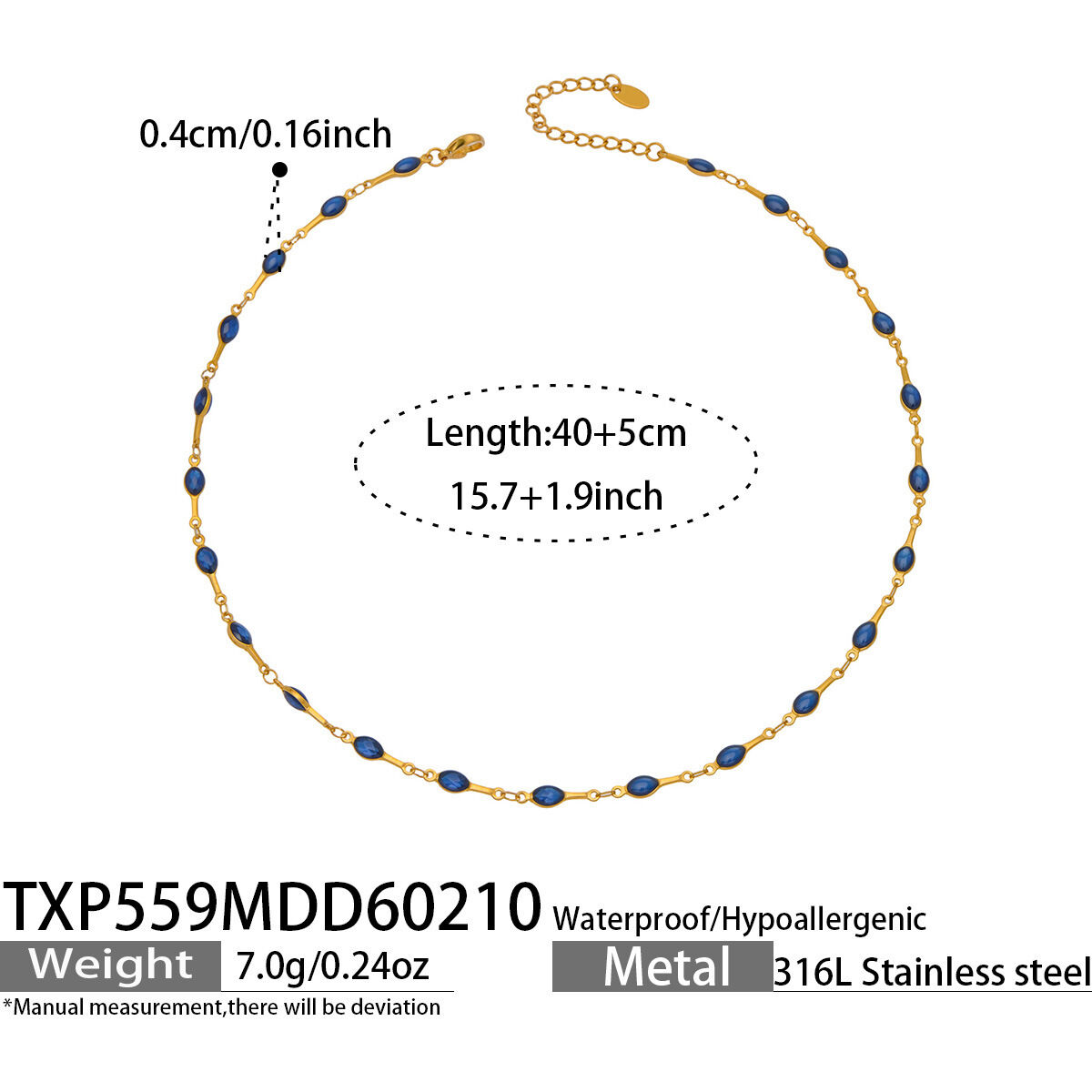 Colorful Stainless Steel   Gold Color  Women's Chain Necklaces Picture2
