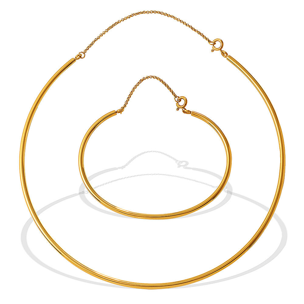 Simple Series Daily Geometric Shape Stainless Steel Waterproof Gold Color Women's Jewelry Sets h5 Picture5