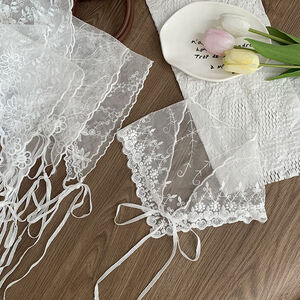 Romantic Series Sweet Solid Color Hollowed-Out Lace Women's Summer Scarves h5 Picture2