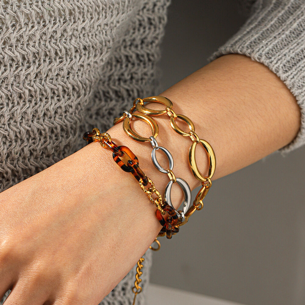 Chain Stainless Steel Waterproof Gold Color Women's Chain Bracelets Picture4