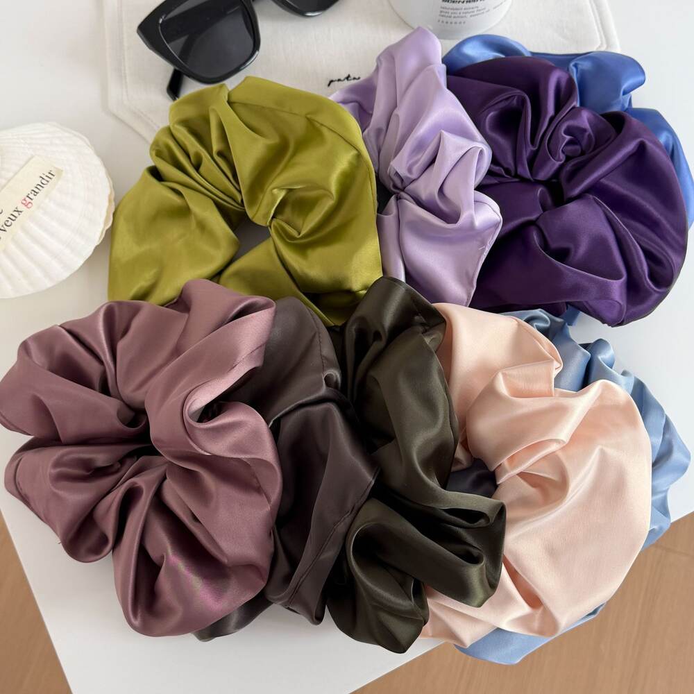 Classic Solid Color Fabric Women's Scrunchies h5Picture3