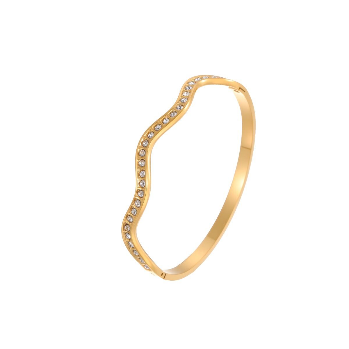 Luxury Irregular Shape Stainless Steel Waterproof   Gold Color  Women's Bangles h5 Picture5