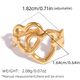Gold Color/One Size/1pc Overlapping Hearts Ring