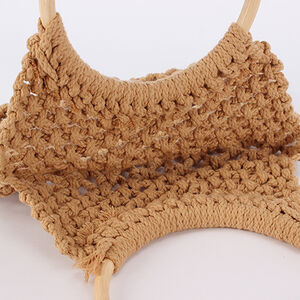 Vacation Style Woven Solid Color Hollowed-Out Braided Rope Women's Trapezoid Bag h5 Picture4